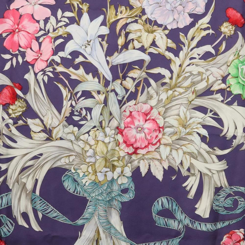HERMES Carre 90 Scarf ""REGINA"" Silk Purple Auth bs24064 - Picture 6 of 15